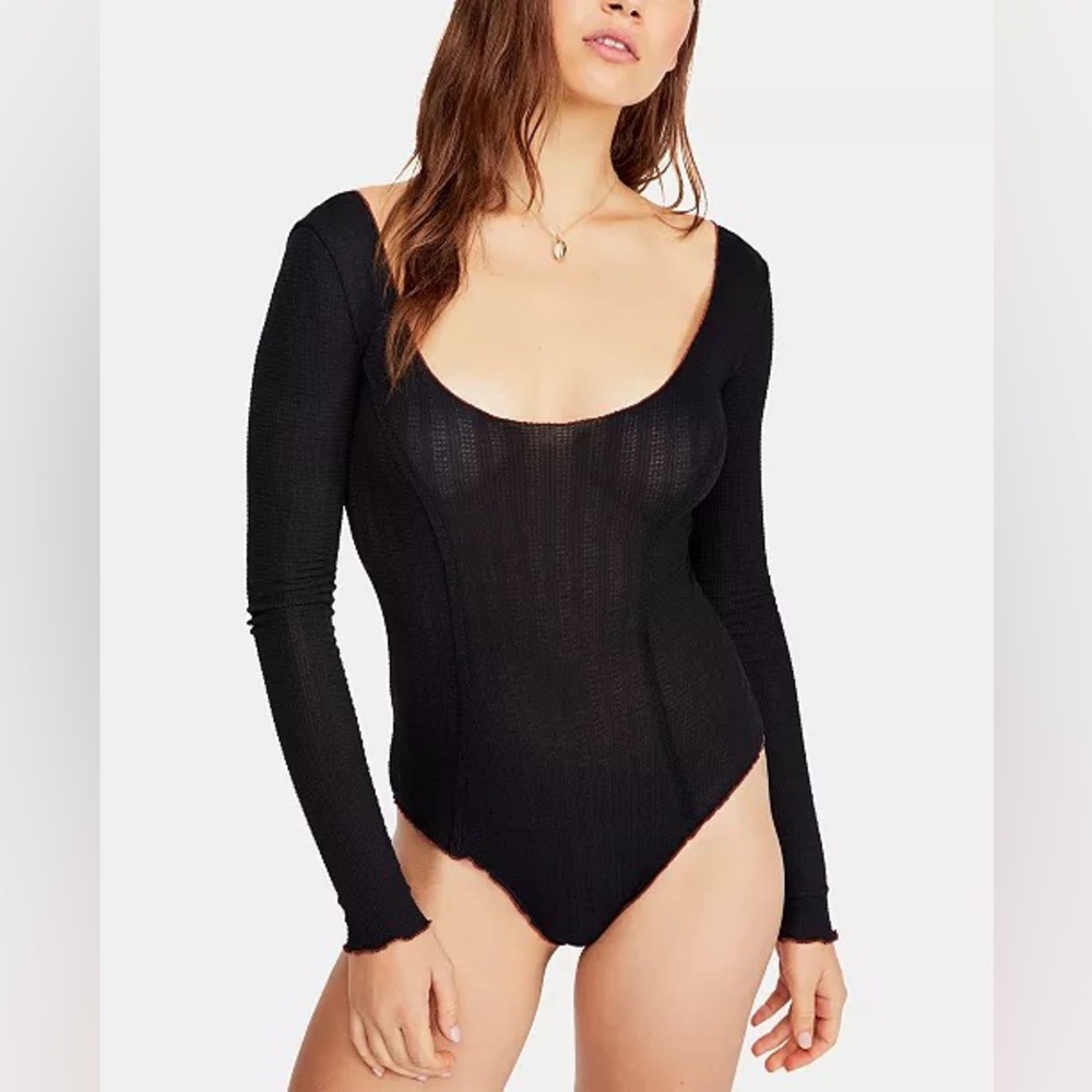 FREE PEOPLE Nikita Long-Sleeve Bodysuit Size M